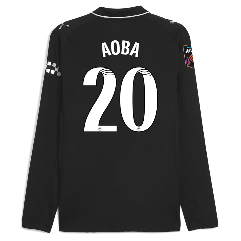 Man City Away Authentic Jersey 2025/26 Long Sleeve With AOBA 20 Printing negro - talla XXL de poliéster para hombres  - Tienda oficial Manchester City FC